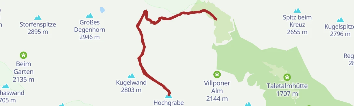 Route map: Hochgrabe 2.951m